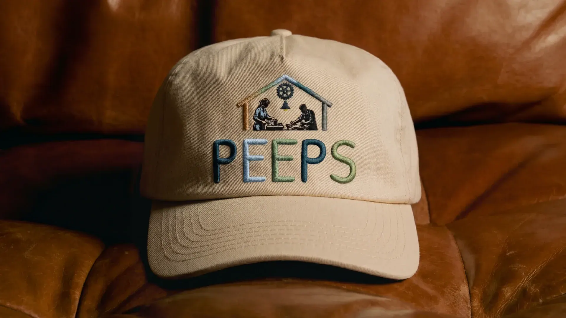 A cap with the Peeps logo