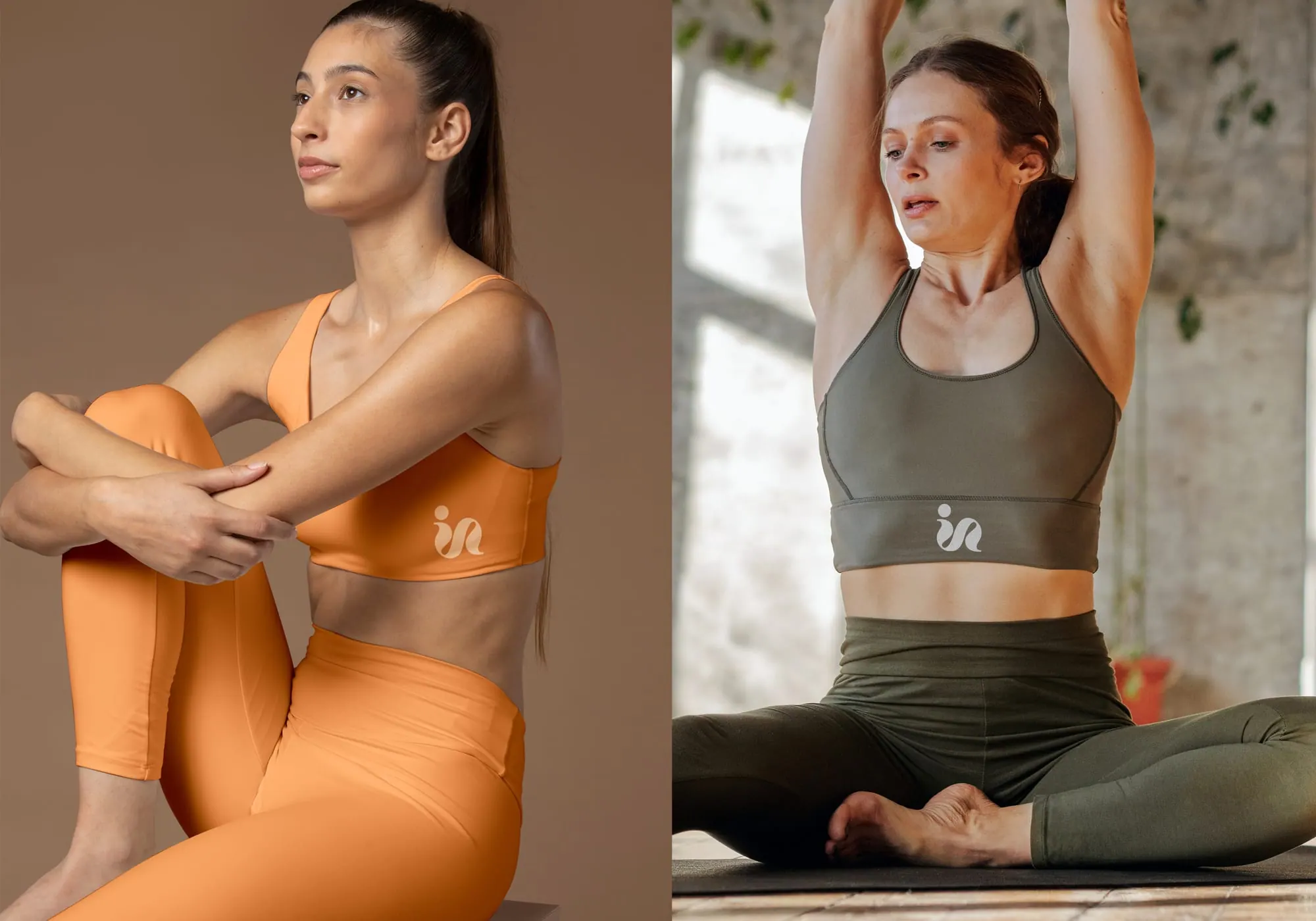 Two women in activewear with the Shoval Gabriel mark