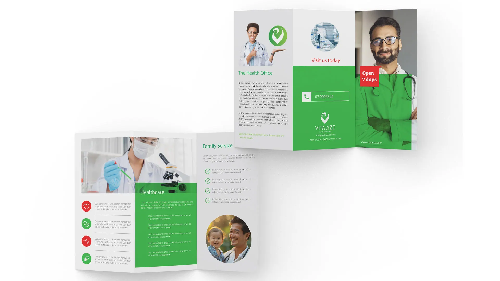 A Vitalyze tri-fold brochure