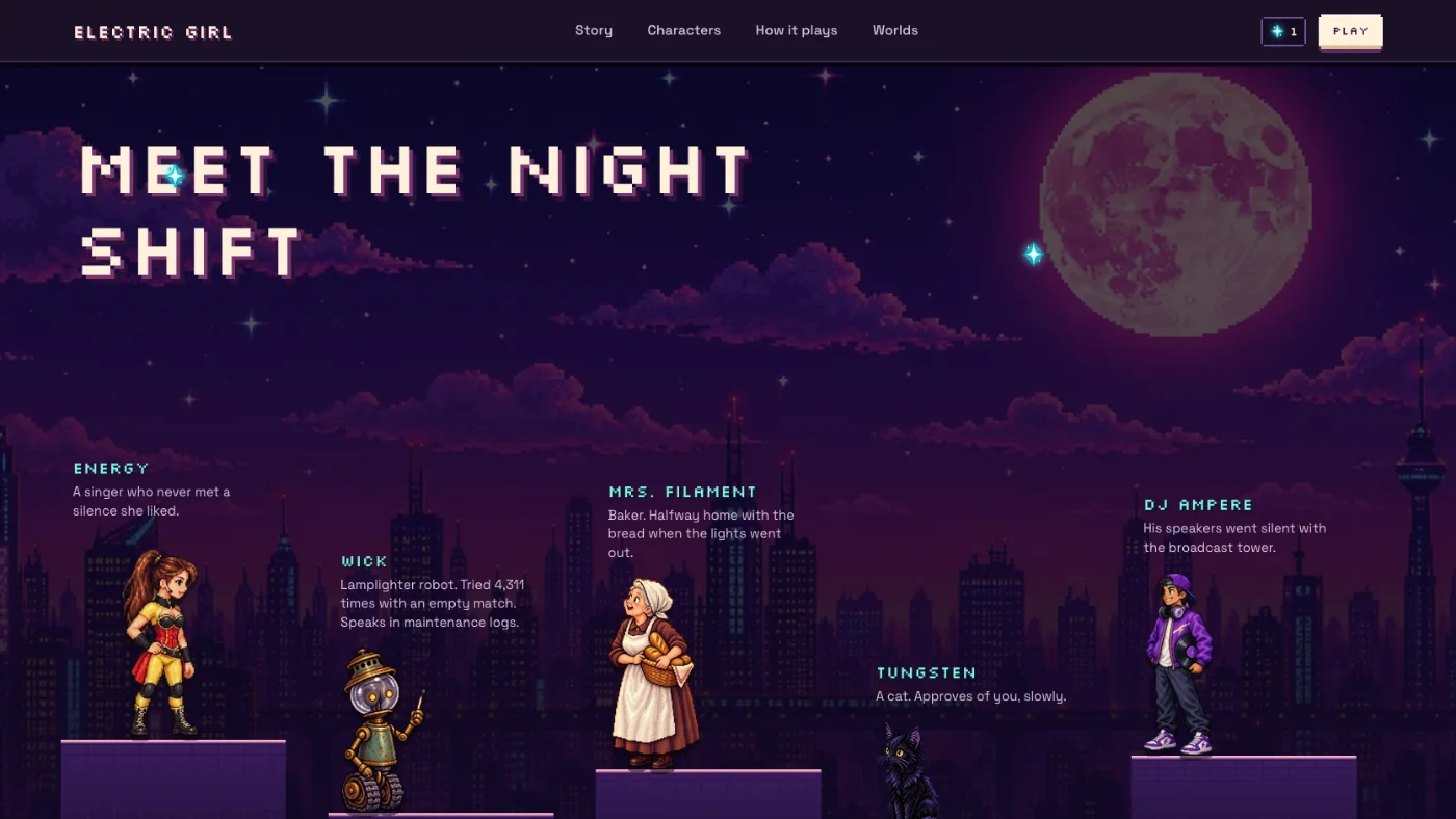 The cast row on the landing page